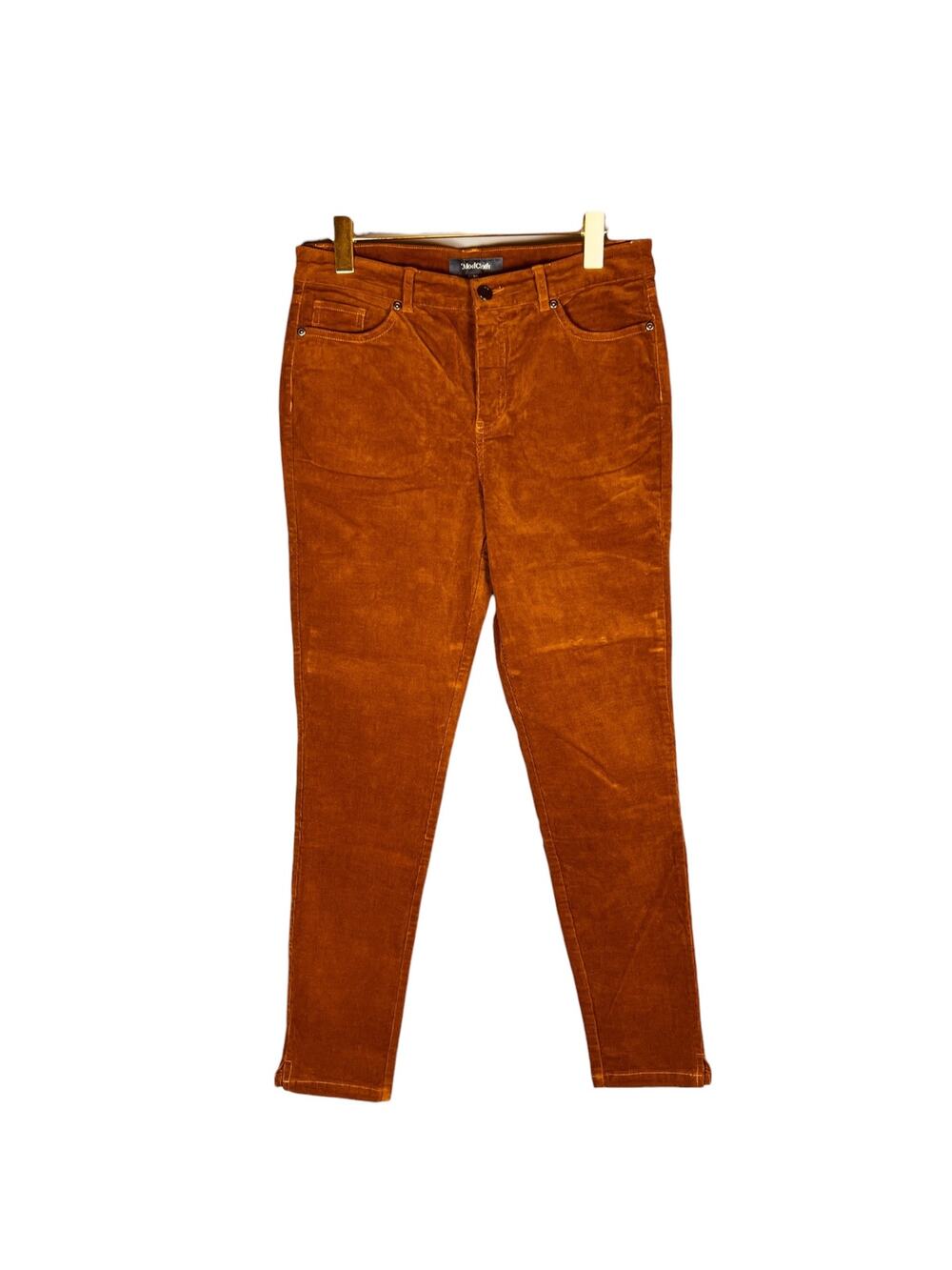 ModCloth Teaching Ease Rust Copper Corduroy Skinny Ankle Pants Womens Size 10